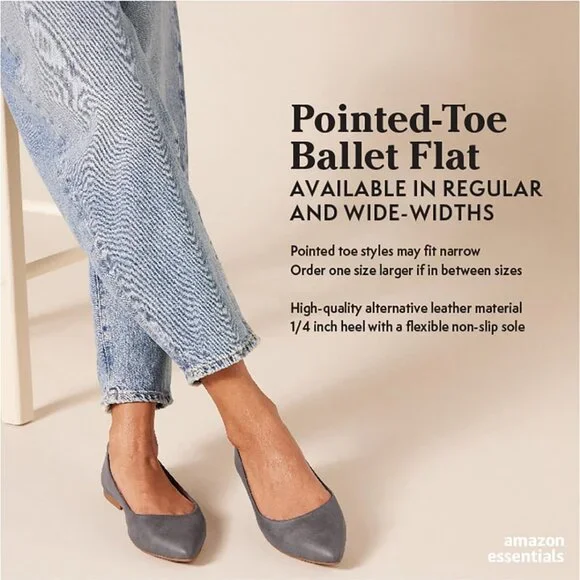 Women's Camel Faux Suede Pointed Toe Padded Insole Ballet Flat Loafers Shoes - Picture 8 of 8